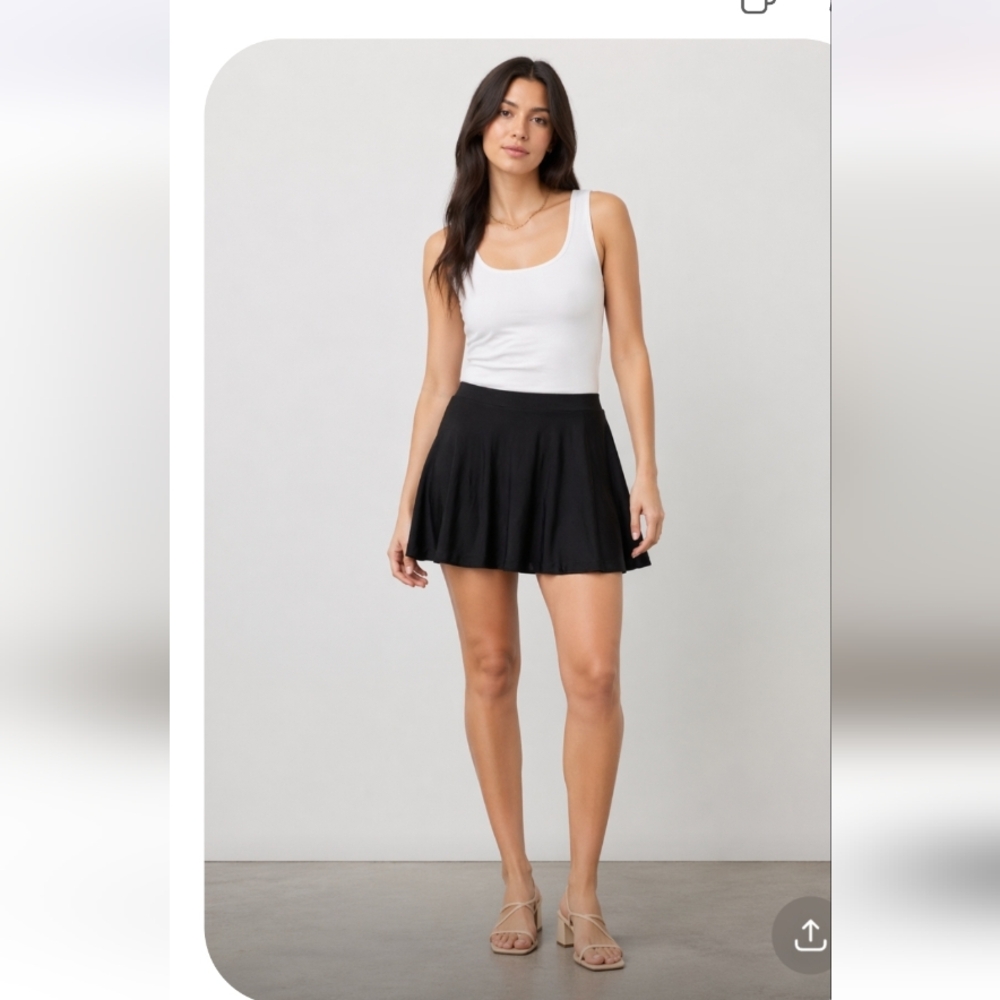 Ashley Nell Tipton Boutique 5X Black Skater Skirt Elastic Back Waist Pockets